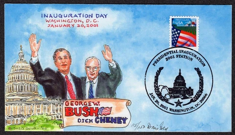 2001  1st Bush-Cheney Inauguration - Doris Gold H/P Inaugural Cover MN349 Cover