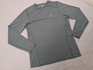 Camisa Arc'teryx Para Hombres M Gris Capa Base Cuello Redondo Manga Larga Capa Base Rayas - Imagen 1 de 4