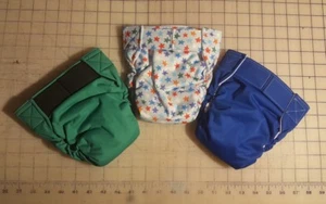 Bum-ware AIO cloth baby diapers with hook and loop closure size medium/set of 3 - Picture 1 of 3