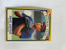 1991 Post Atlanta Braves Baseball Card #1 Dave Justice