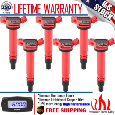 6 Pack Ignition Coils For Toyota 4Runner Lexus GS350 GS450h IS250 IS350 RC300 V6 - Image 1 of 4
