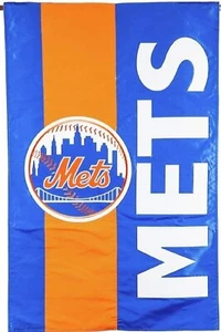 New York Mets Premium Double Sided House Flag Banner, Embellished Applique,... - Picture 1 of 1