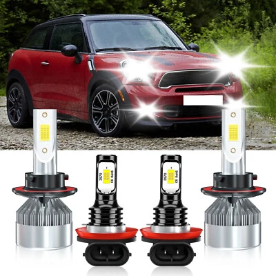 LED Headlight Bulbs High/Low Beam Fog Light For Mini Cooper Paceman 2013-2016 Foto 1 de 4