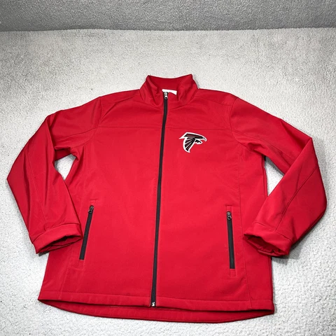 Atlanta Falcons Jacket Adult Large Red Softshell Full Zip NFL Football Logo Mens Cover