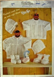 Peter Pan Knitting Pattern Pamphlet P891 - MATINEE JACKET BONNET & BOOTEES - DK - Picture 1 of 1
