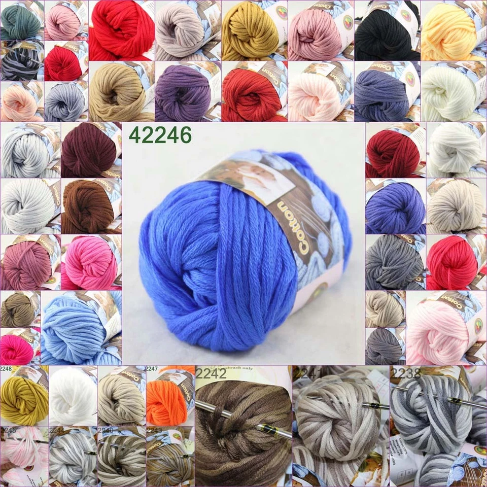SALE soft new 1 Ball X 50g Special Thick Worsted 100% Cotton HAND Knitting Yarn - Image 1 of 4