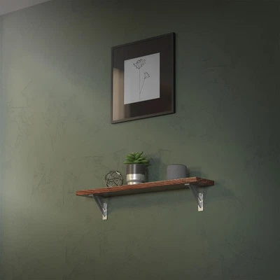 2x Soportes de estante de aluminio plata 120x120mm para balda o repisa de pared - Imagen 1 de 4