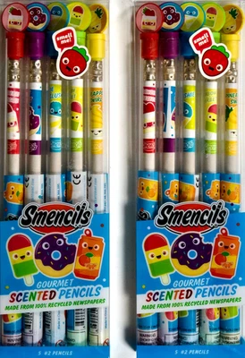 Paquete de 10 lápices perfumados diarios Smencils (2x5) No.2 grafito aroma de larga duración Foto 1 de 2