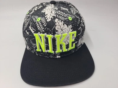 Nike Floral Estampado AOP Snapback Gorra Gorra Patín Hombres Mujeres Negro Verde Neón Foto 1 de 4