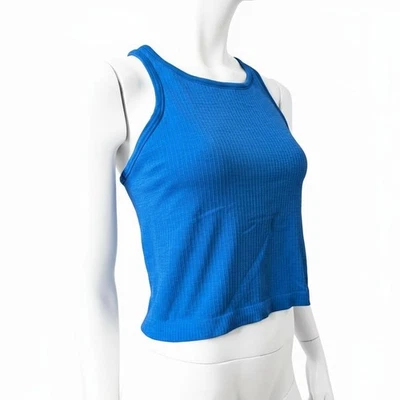 Camiseta sin mangas Lululemon Ebb to Street acanalada con espalda deportiva azul talla AUS 14 US 10 Foto 1 de 4