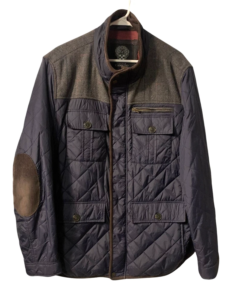 Chaqueta de Granero Acolchada Vince Camuto Para Hombre Talla XL Azul Marino Nylon Preppy Exterior Foto 1 de 4