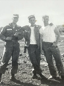 Vintage Photo 3 Military Men Arms Around Shoulders 3x4.5” BW - Picture 1 of 3