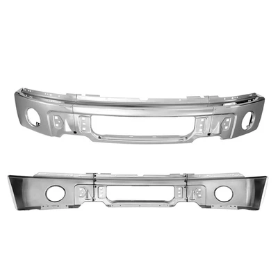 Barra frontal dividida de acero cromado apta para Ford F150 2009-2014 con niebla EE. UU. H Foto 1 de 4