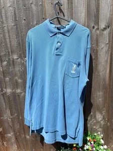 Polo Ralph Lauren Mens Blue Long Sleeve Polo Shirt - Picture 1 of 5