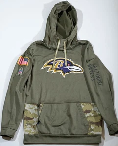 Baltimore Ravens Hoodie Mens S NFL Football Salute To Service Nike Therma Fit - Picture 1 of 19