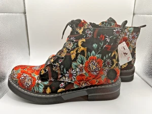 REIKER Antistress FLORAL VELVET COMBAT BOOT Gr. 41 / US 9,5 schwarz/bunt Neu mit Karton - Bild 1 von 10