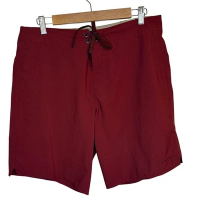 Patagonia Board Shorts Men 33 Maroon Red Drawstring Swim Trunks Beach Surf - Image 1 of 4