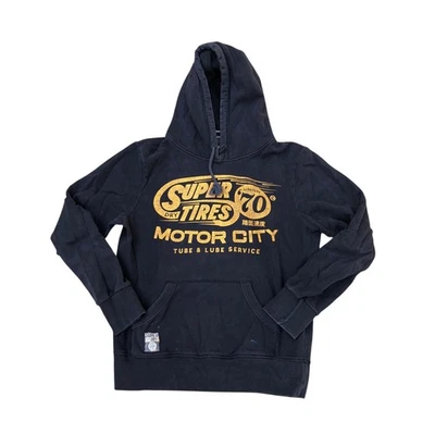 SUPERDRY Super Tires Motor City Sudadera con Capucha Para Hombre MED Azul Pullover Foto 1 de 4