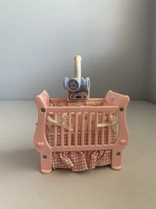 Fisher Price Loving Family Musical Crib Pink Toy Dollhouse Furniture - Picture 1 of 5