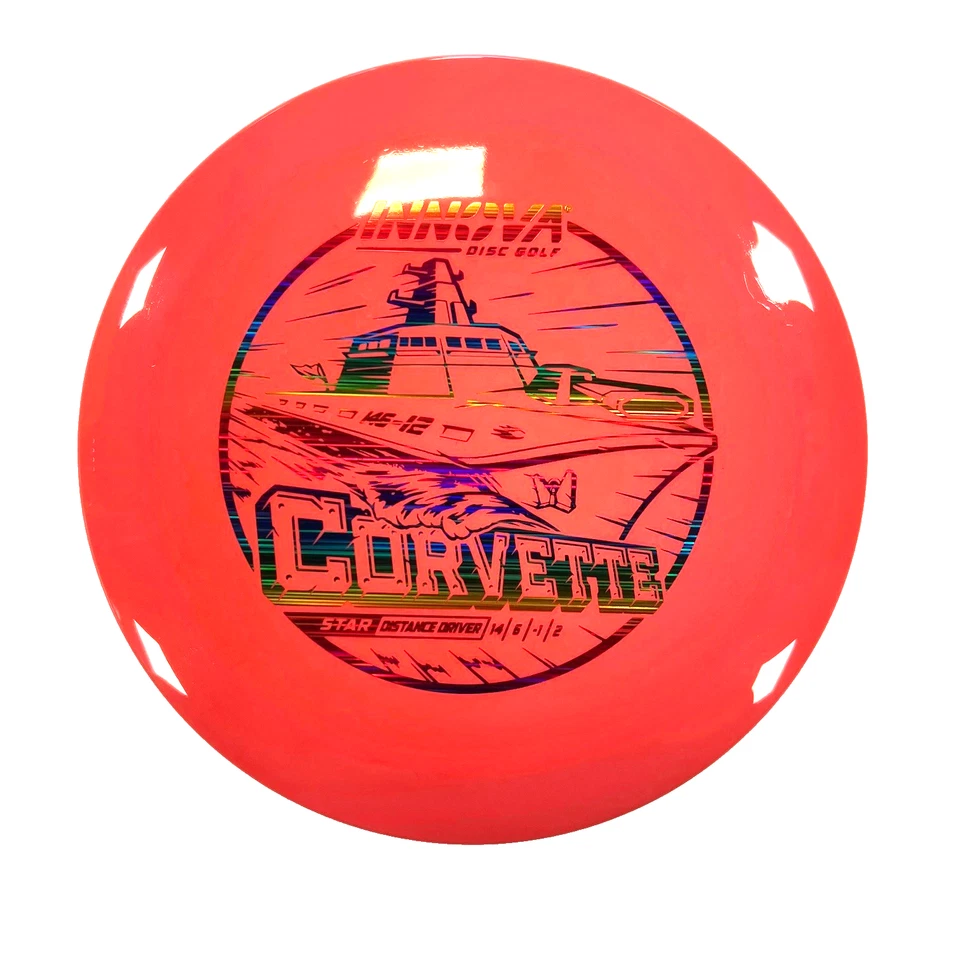 DISC GOLF INNOVA STAR CORVETTE STABLE DISTANCE DRIVER 173-5g PINK W RAINBOW FOIL - Image 1 of 1