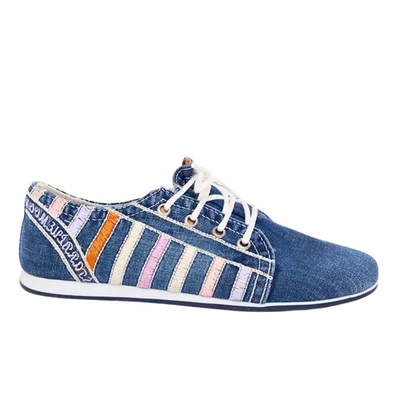 Denim Boots Shoes, Handmade Women's Sports Boots/Birthday Gift - Image 1 of 4