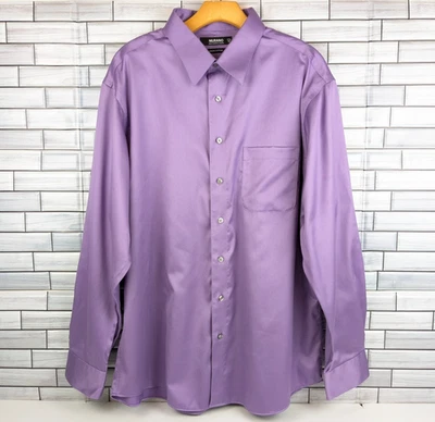 Camisa social masculina Murano manga longa roxa 17,5/35 algodão líquido - Imagem 1 de 4
