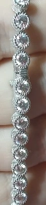 Judith Ripka Sterling Silver Diamonique 3.5mm Round CZ Tennis Bracelet 8” Foto 1 de 4