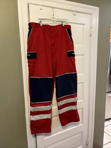 Swissport Red Uniform Safety Pants Reflective Leg Durability Size 40x32 (L1) - Picture 1 of 11