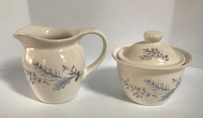 Pfaltzgraff  Winter Frost Creamer And Sugar Bowl Set with Lid Christmas Holiday - Image 1 of 3