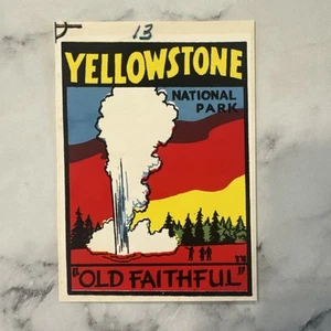 VTG 1950s Yellowstone Park Old Faithful Travel Decal - 3.5” X 2.5” NOS Water - Picture 1 of 1