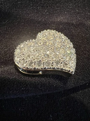 Pierre Lang Anhänger Gleiter gold Herz pavebesetzt mit klaren Steinchen  wie Neu - Bild 1 von 4