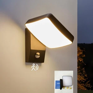 Leselux 18W Outside Lights Motion Sensor IP65 Waterproof Outdoor Wall Lamp Black - Picture 1 of 24