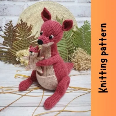 Toy knitting pattern  Kanga and Roo based on the book about Winnie the Pooh - Image 1 of 4