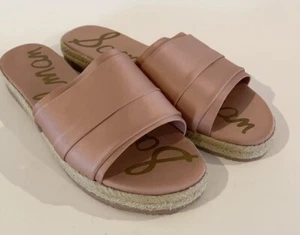 NWOB Sam Edelman Lars Satin Espadrille Slide Sandal Antique Pink 8 - Picture 1 of 5