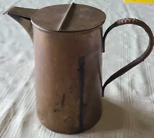 Antiker rustikaler Bauernkrug 19. Jahrhundert Kupfer Germany mit Gegengewicht - Bild 1 von 7