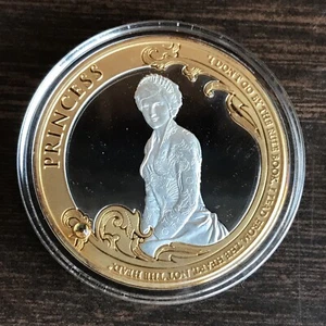 Life & Legacy Of Princess Diana Coin W/COA Silver Plated w/Spot Gold & Swarovski - Picture 1 of 14