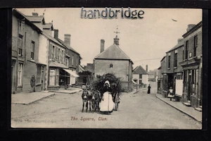 Clun, burro y carro en la plaza - sur del castillo del obispo - postal impresa - Imagen 1 de 2
