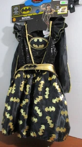 Rubies ~ schwarz & gold FLEDERMAUS MÄDCHEN HALLOWEEN KOSTÜM ~ ~ Kleid, Cape, Gürtel ~ Mädchen 5-6 - Bild 1 von 6