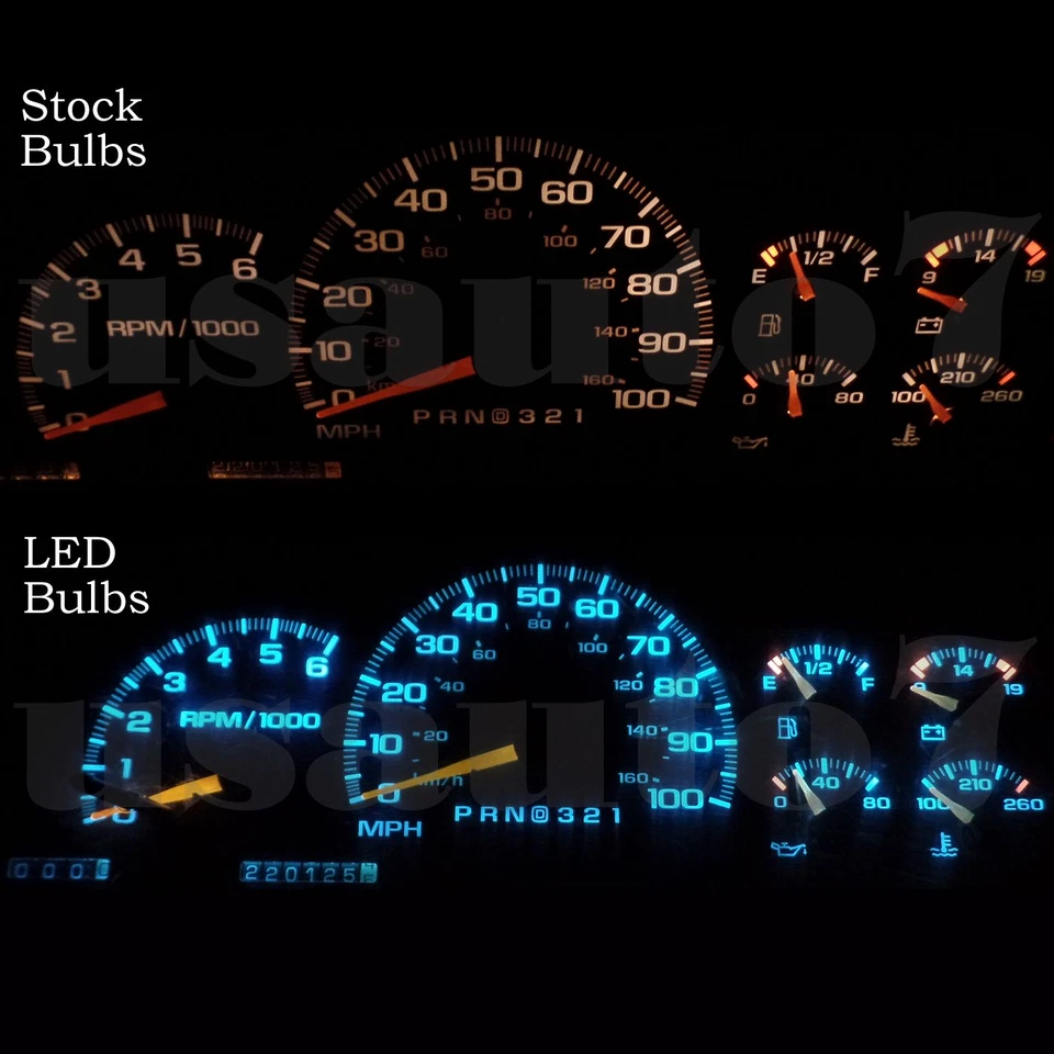 95-98 Chevy Suburban 1500 C1500 K1500 Dash Cluster Gauge AQUA BLUE LED LIGHT KIT Foto 1 de 4