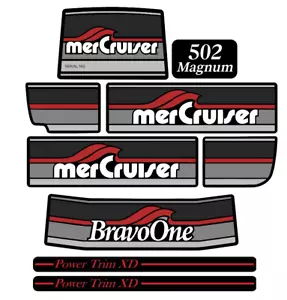 1986-1998 MERCURY BRAVO ONE STICKER DECAL SET 502 MAGNUM TRIM RED - Picture 1 of 1