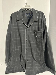 POLO RALPH LAUREN Plaid Sleepwear Pajama Shirt Gray Men’s XL 100% cotton NWT $55 - Picture 1 of 12