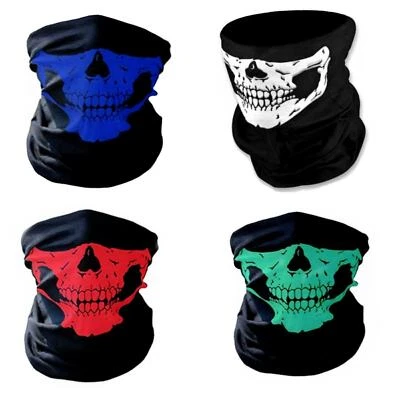 Maske Skelett Gesichtsmaske Fahrrad Ski Halsmaske Schal Skelett Motiv Schwarz  - Bild 1 von 3