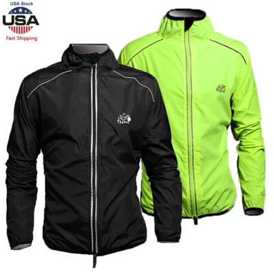 Outdoor Cycling Jacket Running Waterproof Reflective Windbreaker for Men Women - Image 1 of 4
