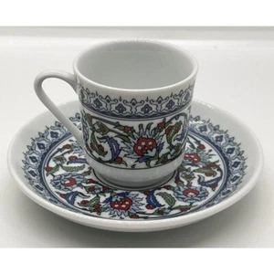 Gural Porselen KUTAHYA Topkapi Turkish Demitasse Espresso Coffee Cup Saucer - Picture 1 of 5