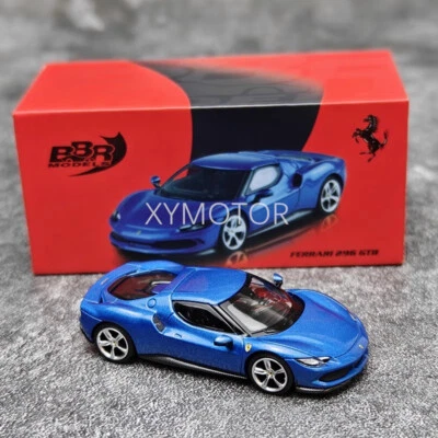 Carro modelo BBR 1:64 Ferrari 296GTB liga fundido azul brinquedos presentes exibição - Imagem 1 de 4