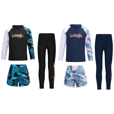 Niños Niñas Niños Traje de Baño Protección Solar Traje de Baño Conjunto Tradicional Pantalones Cortos Foto 1 de 3