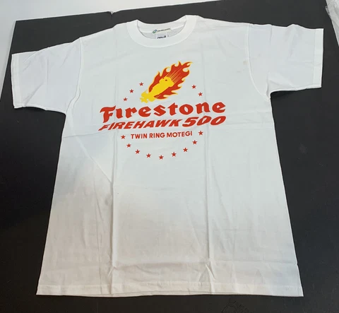 VINTAGE FIRESTONE FIREHAWK 500 TWIN RING MOTEGI T-SHIRT WHITE ANVIL SZ L Cover
