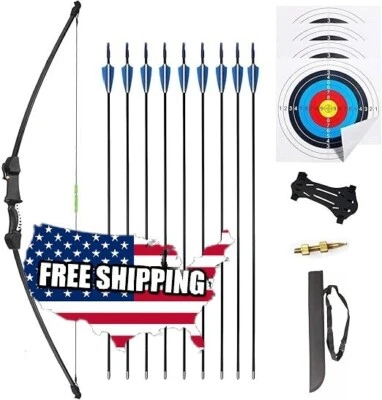 Arco de flecha, kit de arco recurvo para deportes, caza, tiro con arco NUEVO US Foto 1 de 4