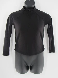 Athlethic Works Girls Sz Large (12) Black Solid Longsleeved Pull Over Half Zip - Picture 1 of 4
