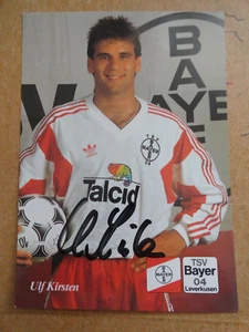 AUTOGRAMM ULF KIRSTEN FUSSBALL DDR DFB BAYER LEVERKUSEN 1990/91 - Bild 1 von 2